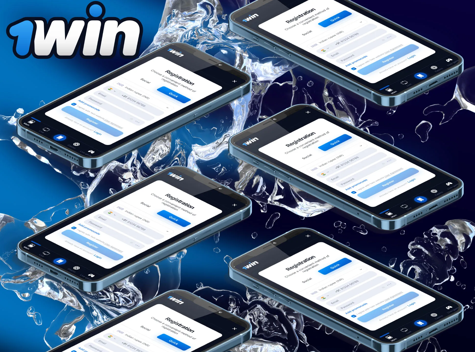 You can register the 1win account in its mobile app.