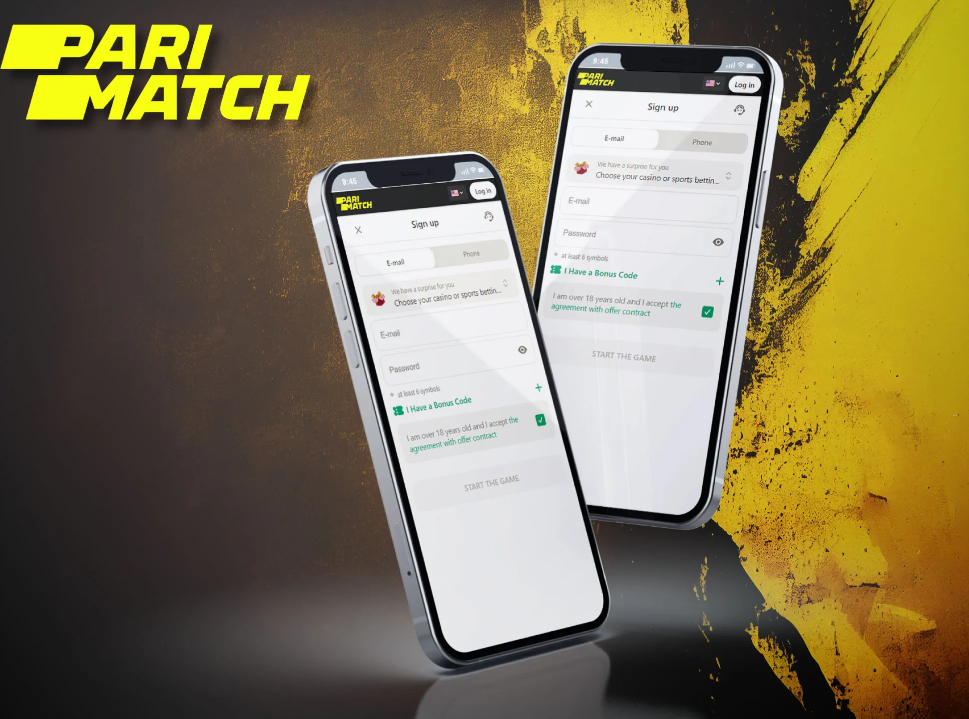 You can sign up for Parimatch in its mobile app.
