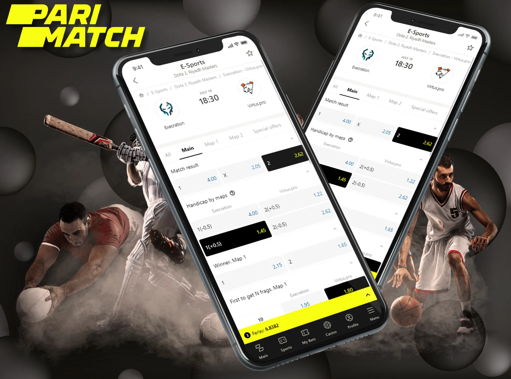 You can place different types of bets in the Parimatch app.
