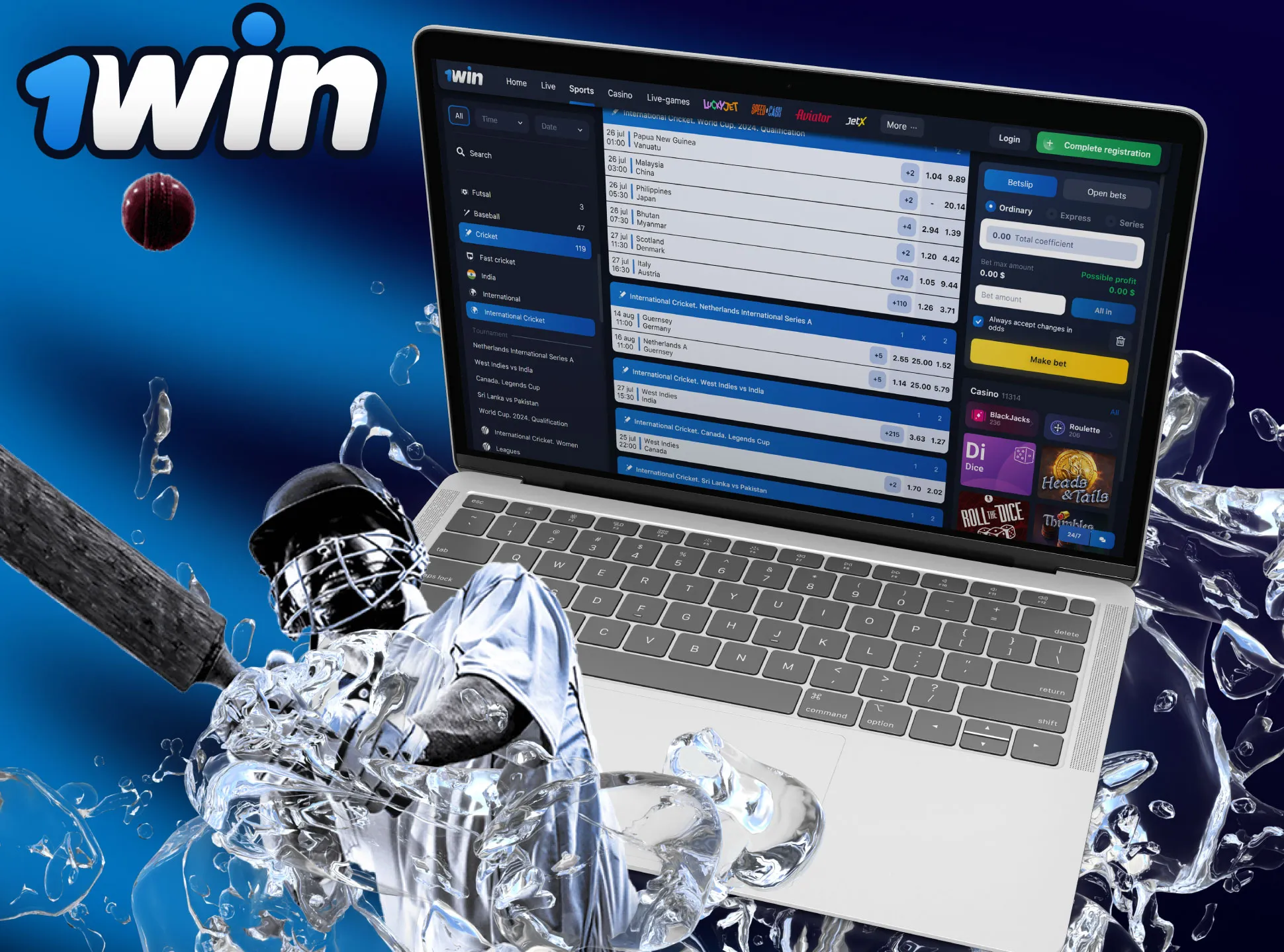 To start betting on 1win you should register an account, replenish your balance, and choose a betting option.