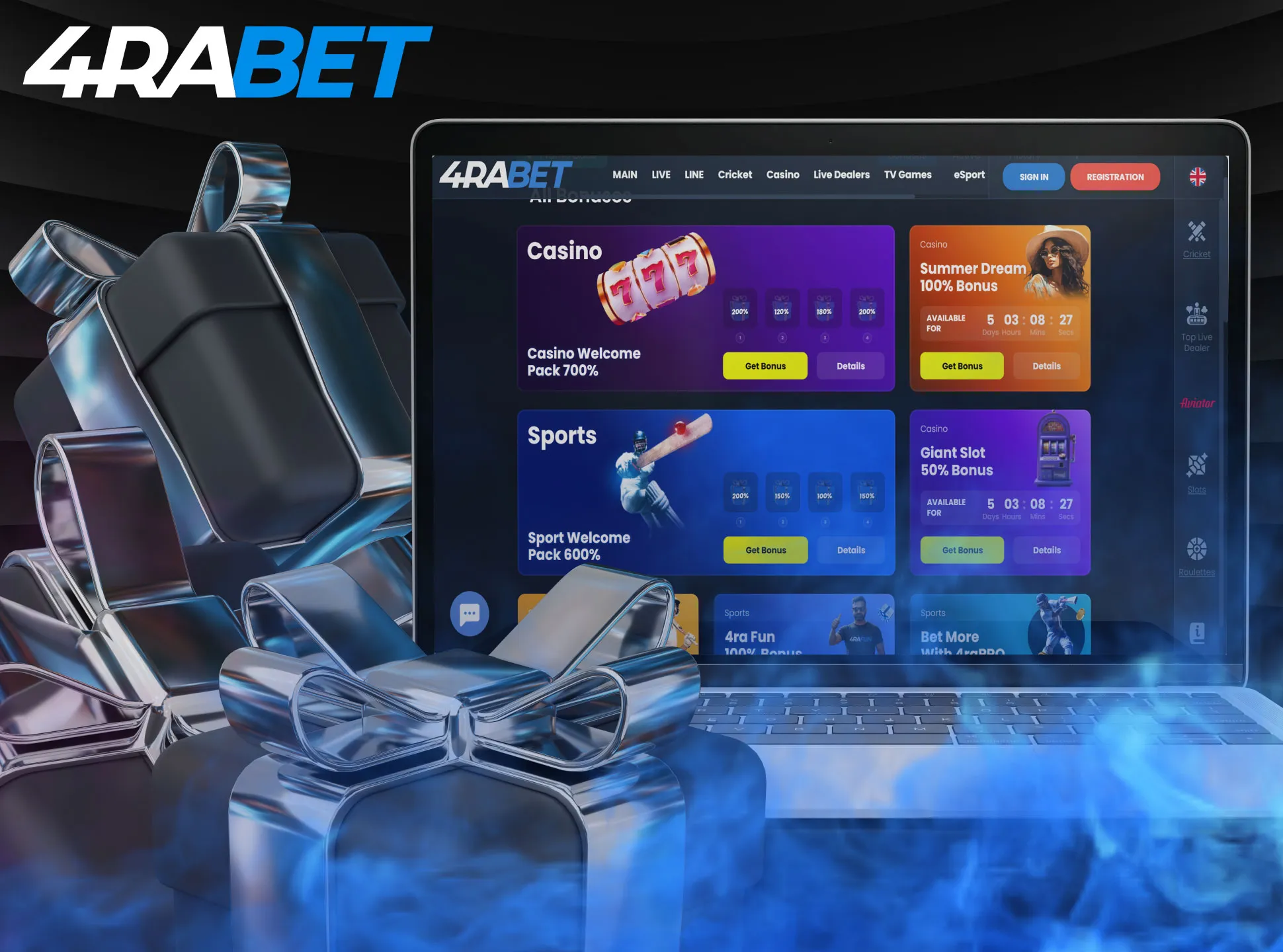 4rabet gives new users a generous welcome bonus of up to 60,000 INR on sports betting.