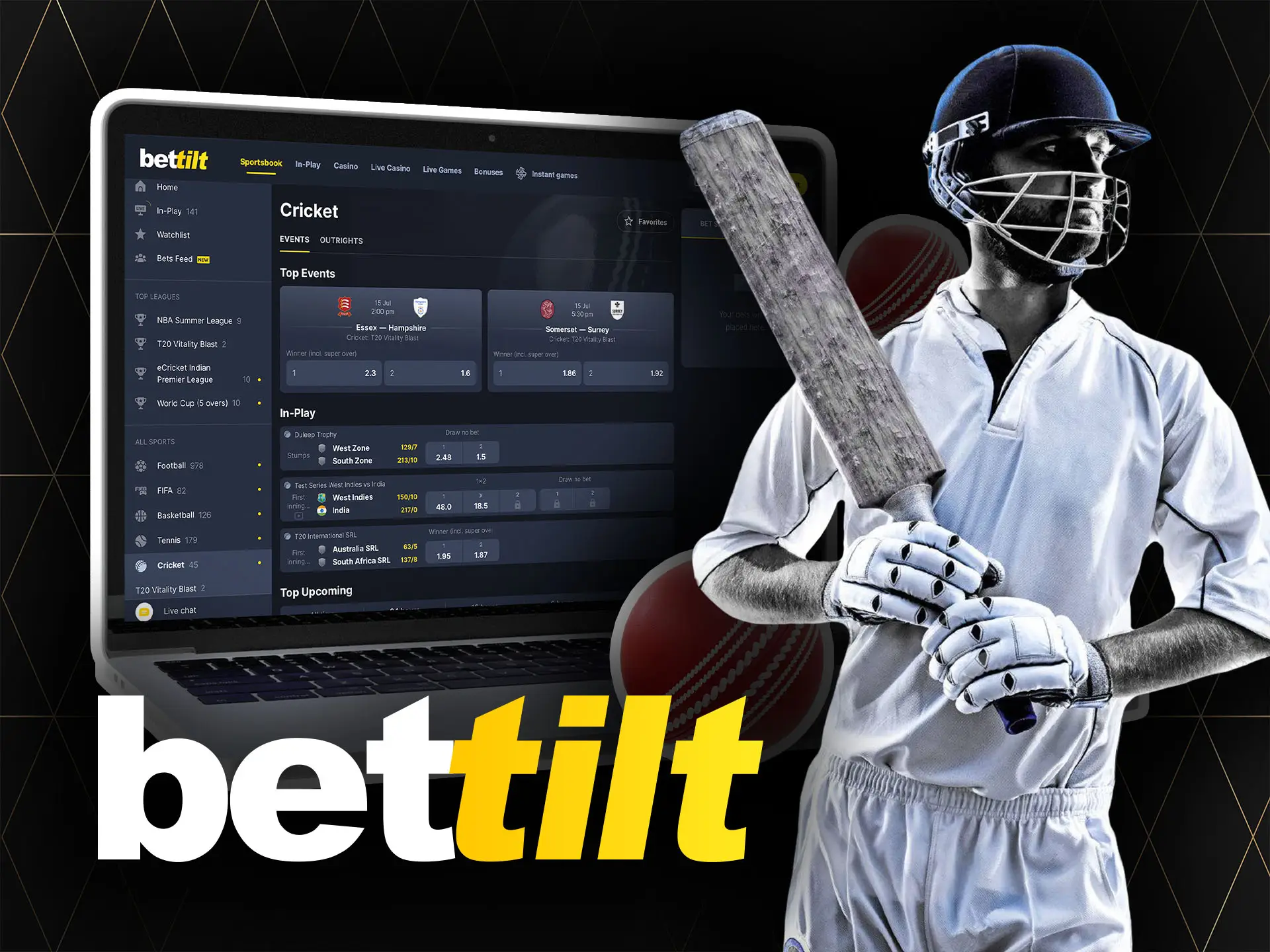 Bettilt presents many various events for cricket betting.