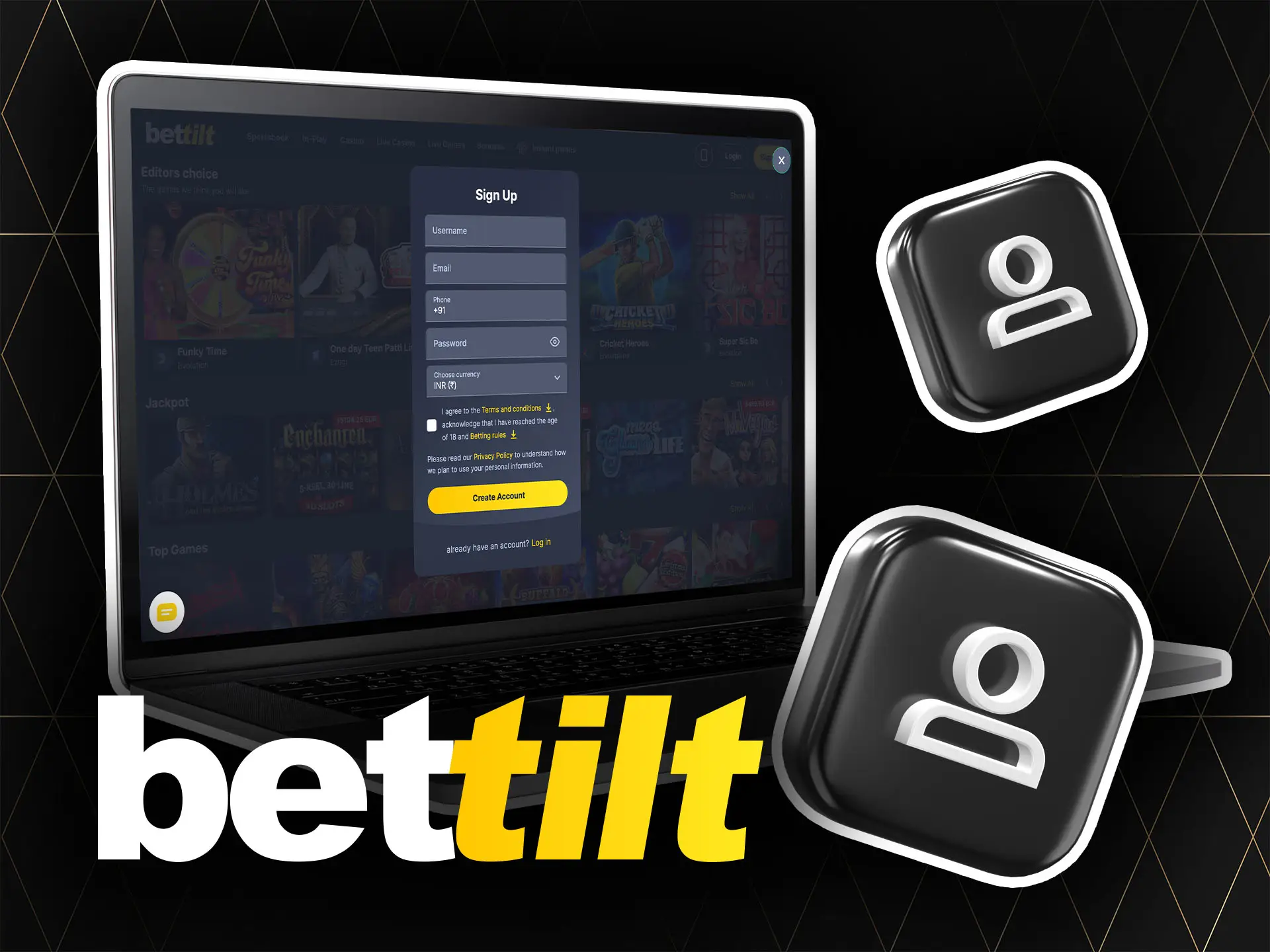 Open the Bettilt official website and create your own account.