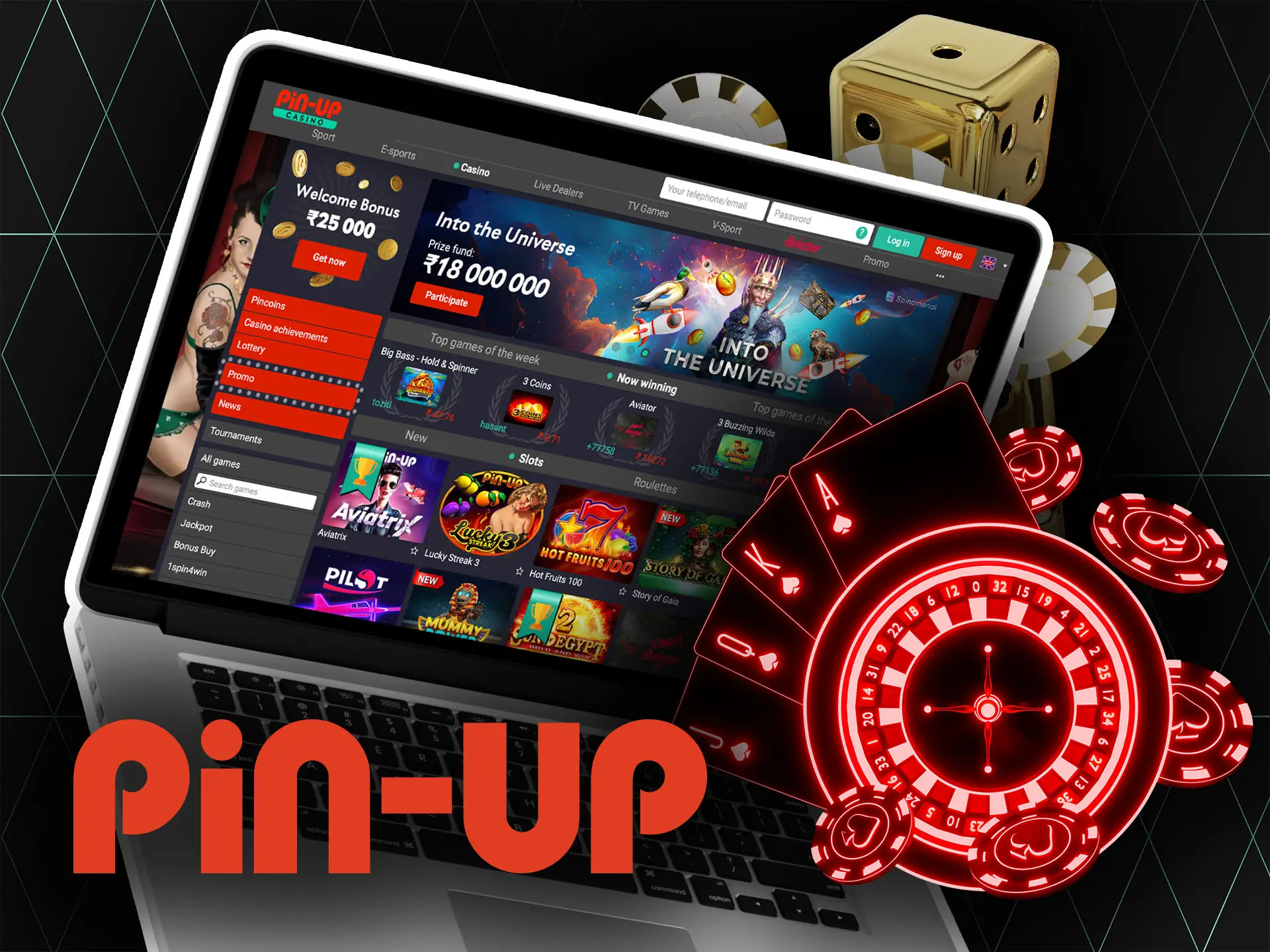 Pin Up casino offers you lots of games like slots, table games, lotteries and others.
