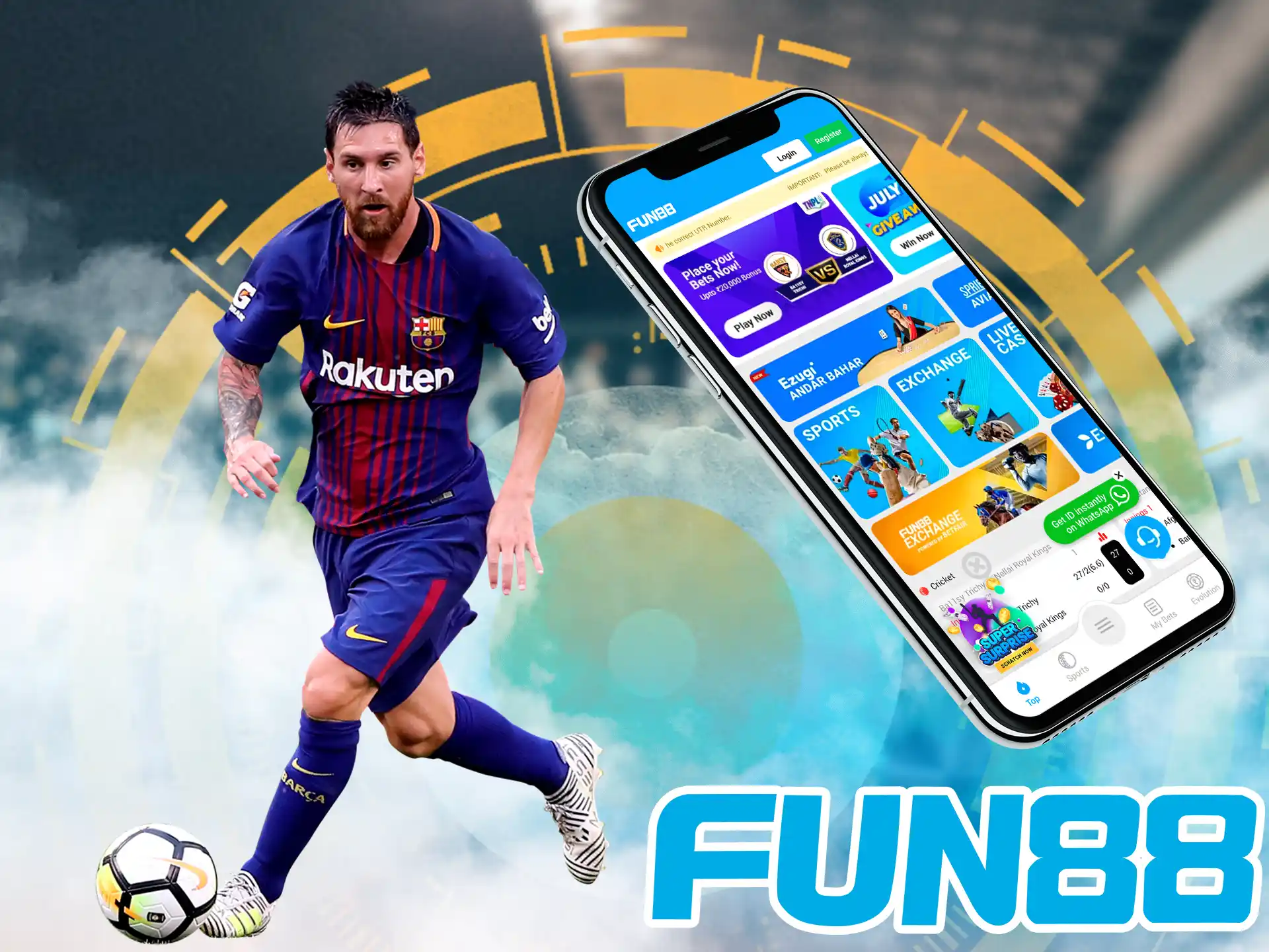 Dive into an abundance of betting types right on your smartphone, anywhere you want, thanks to the Fun88 app.
