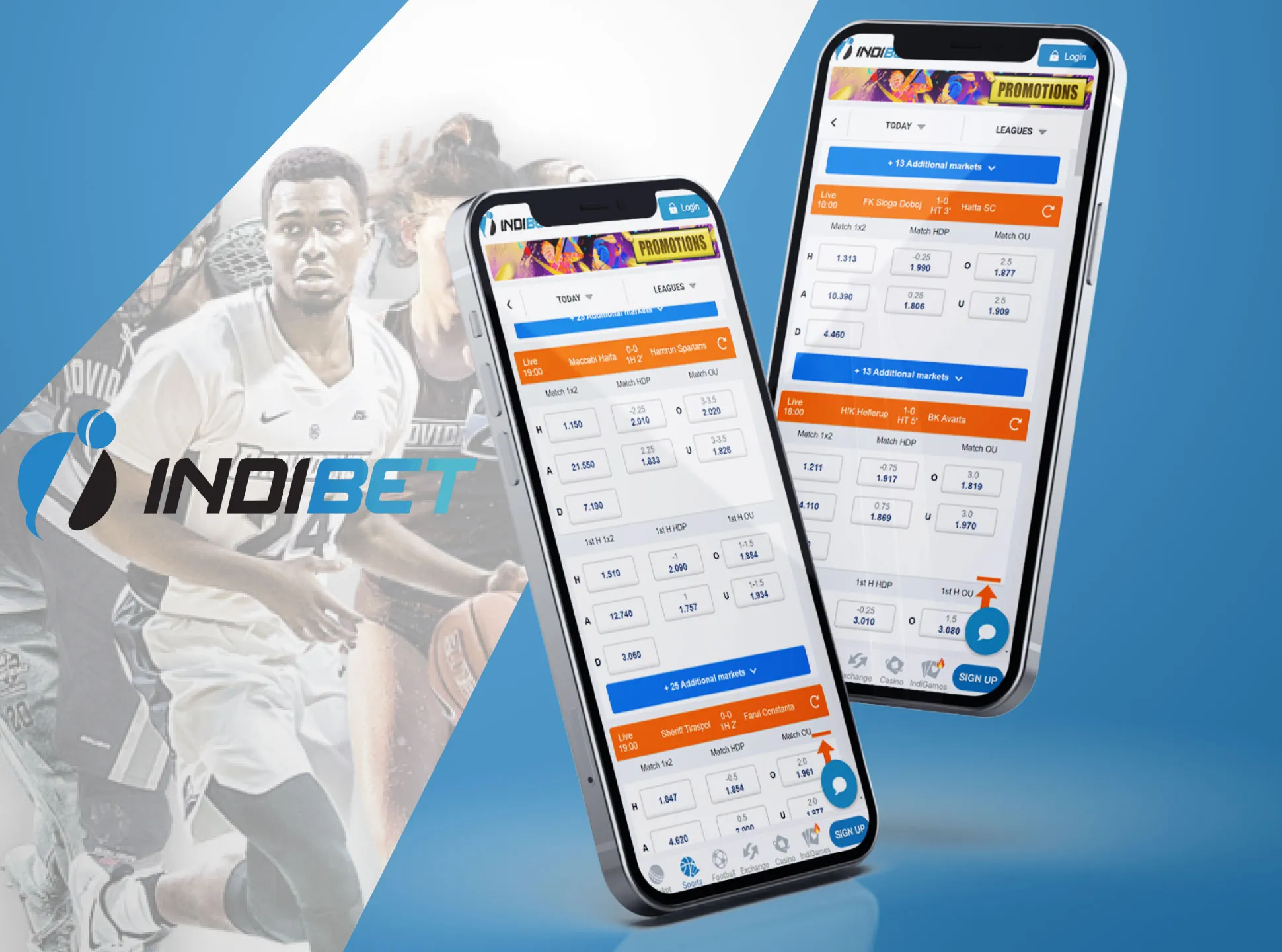 Bet as you wish in the Indibet app.