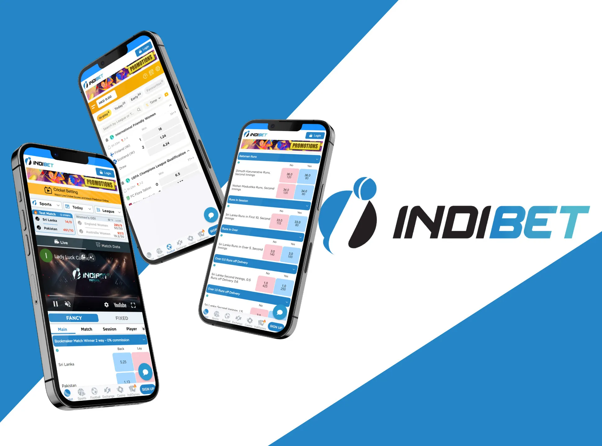 Use the mobile version of the Indibet website on your phone.