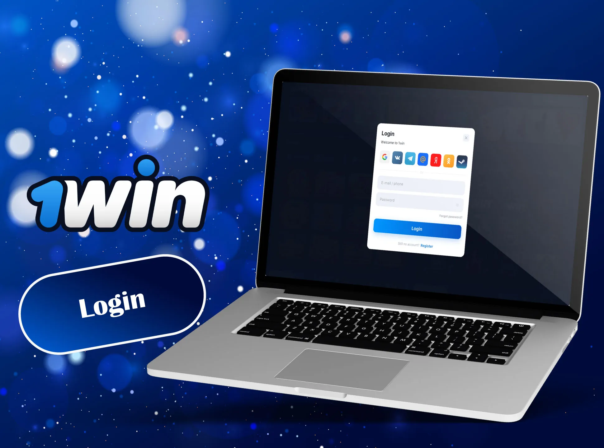 Use your username and password to log in to 1win.