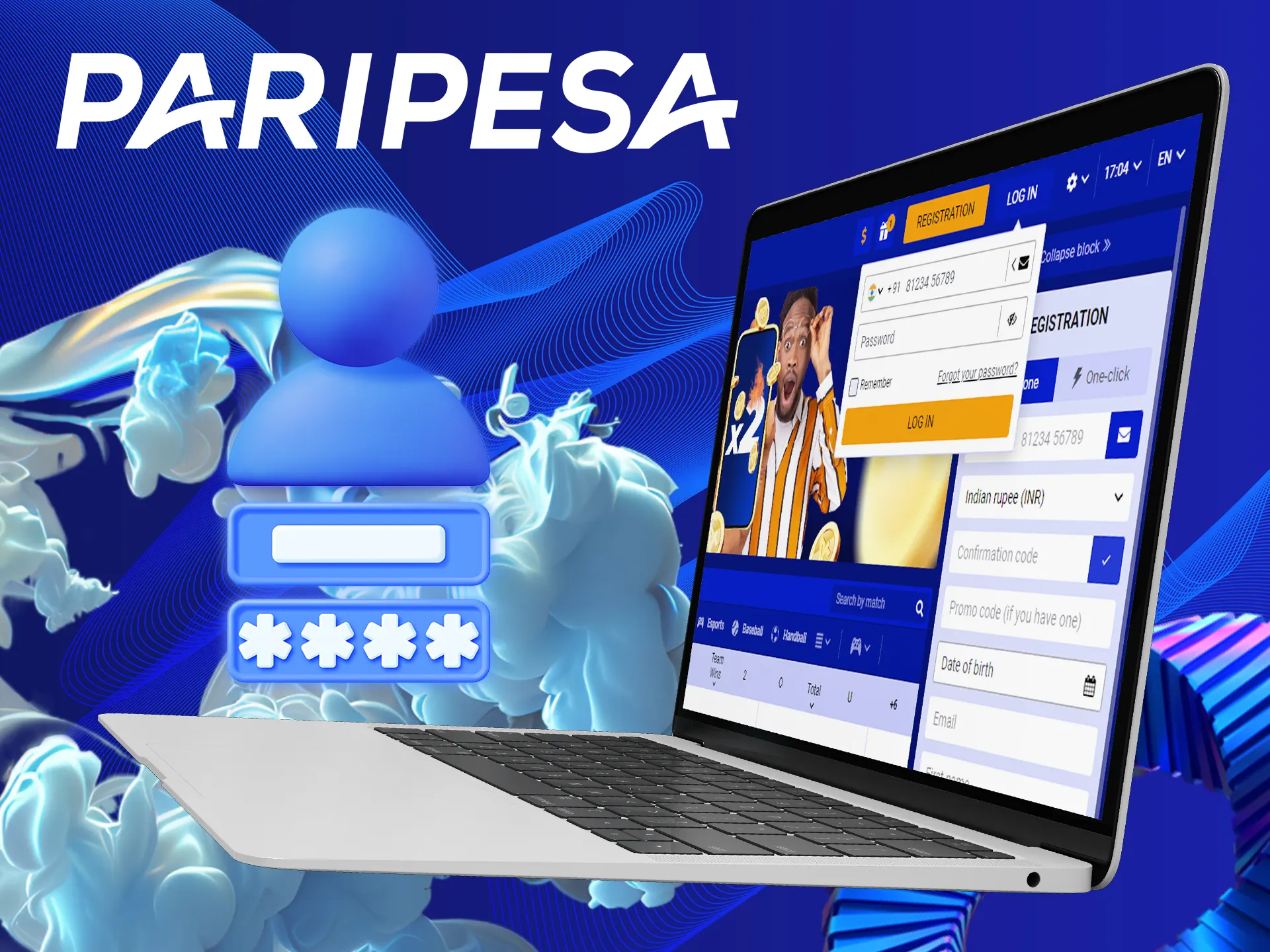 Use your Paripesa account data for logging in.