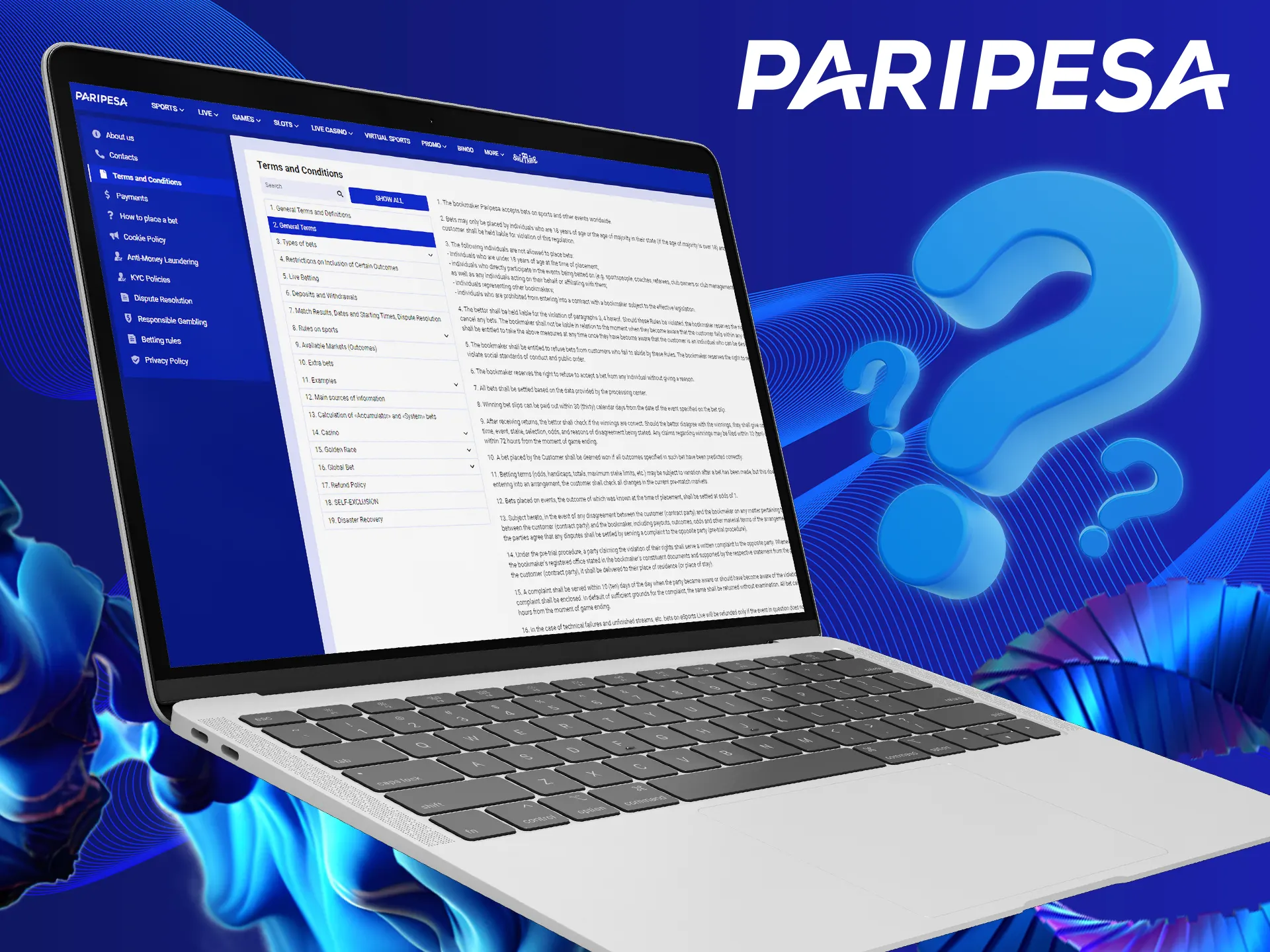Read the rules of the Paripesa website before making a new account.