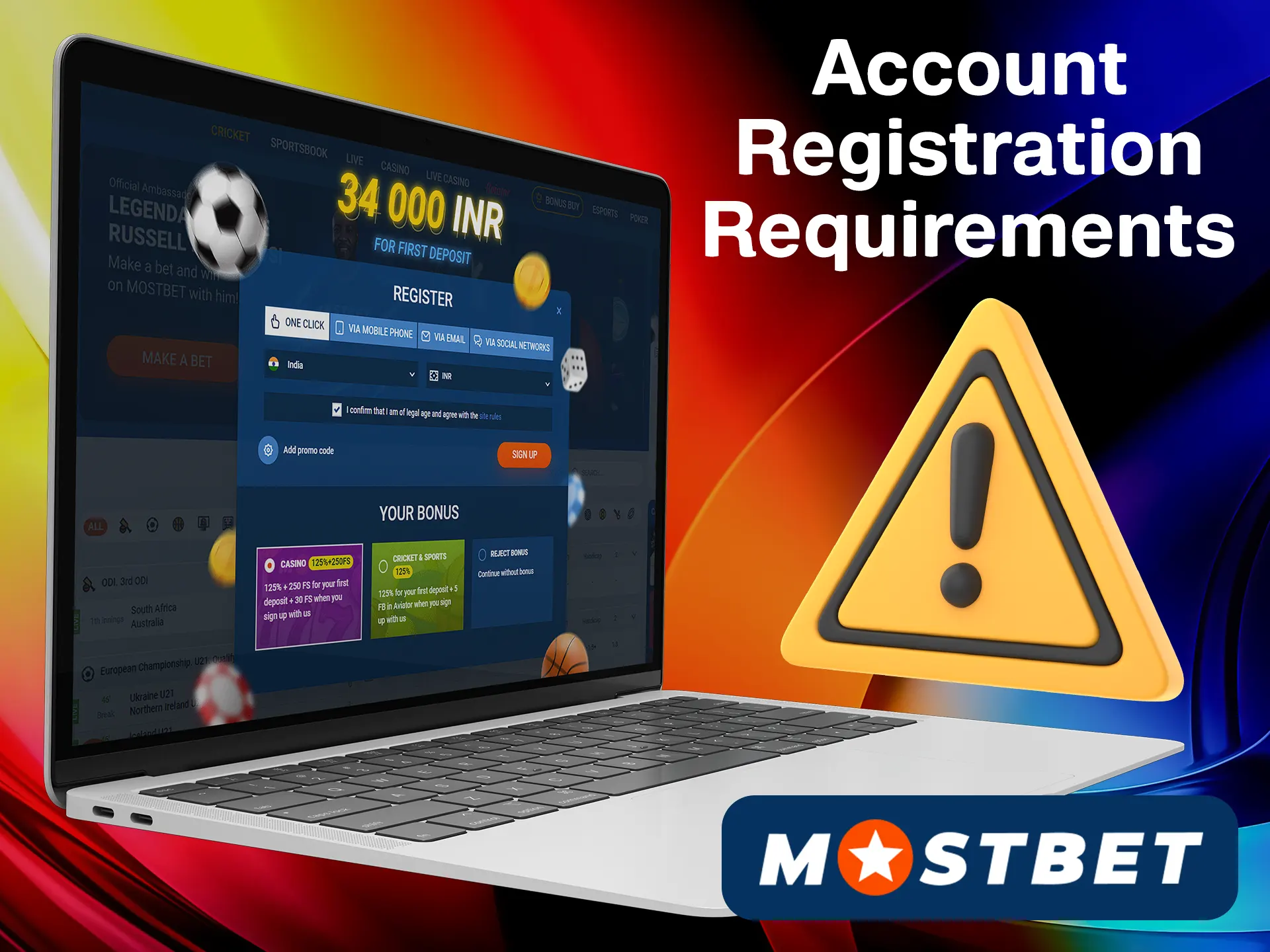 You must follow Mostbet registration rules while making a new account.