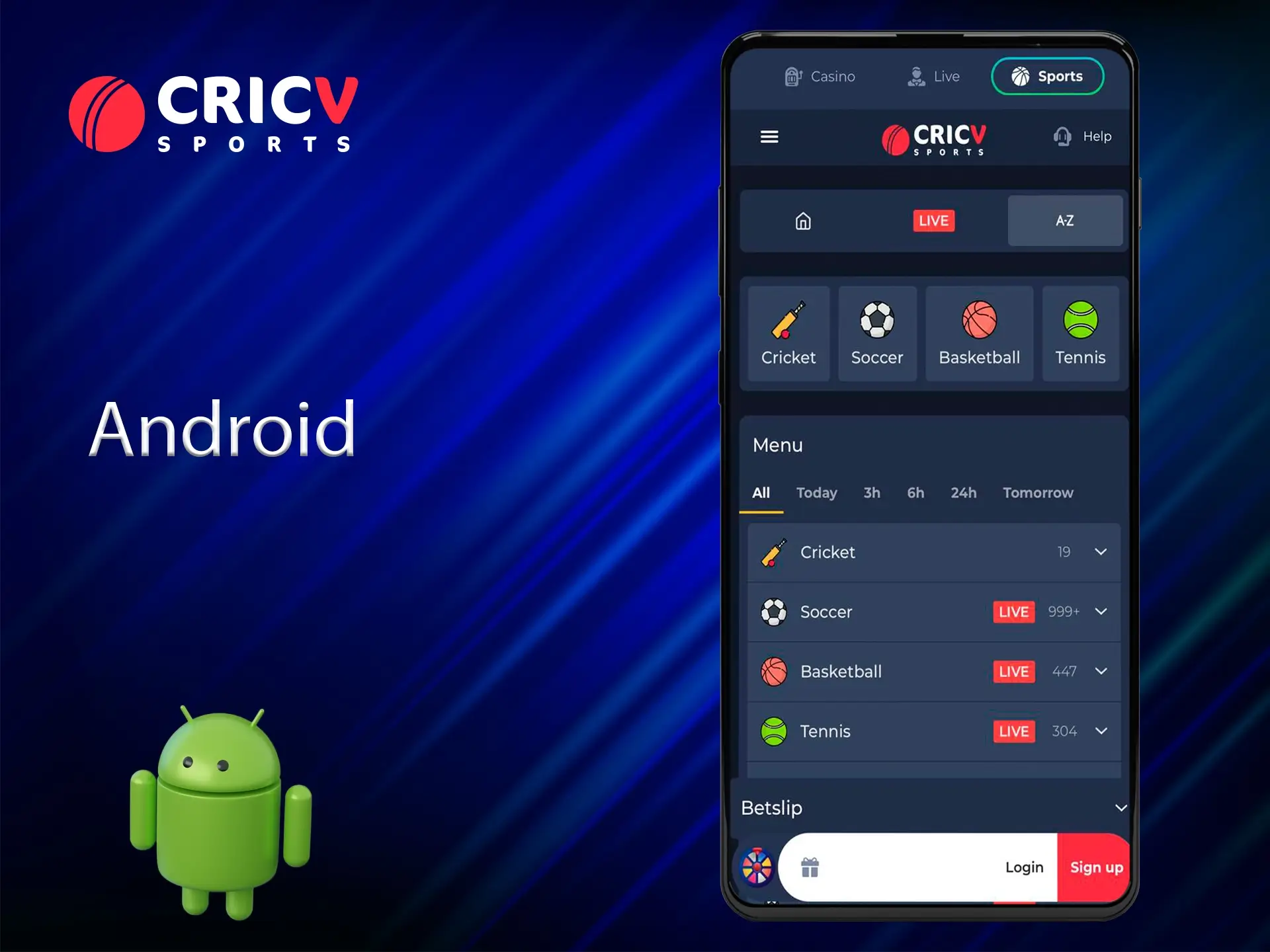 Try the Cricv app on your Android mobile device.