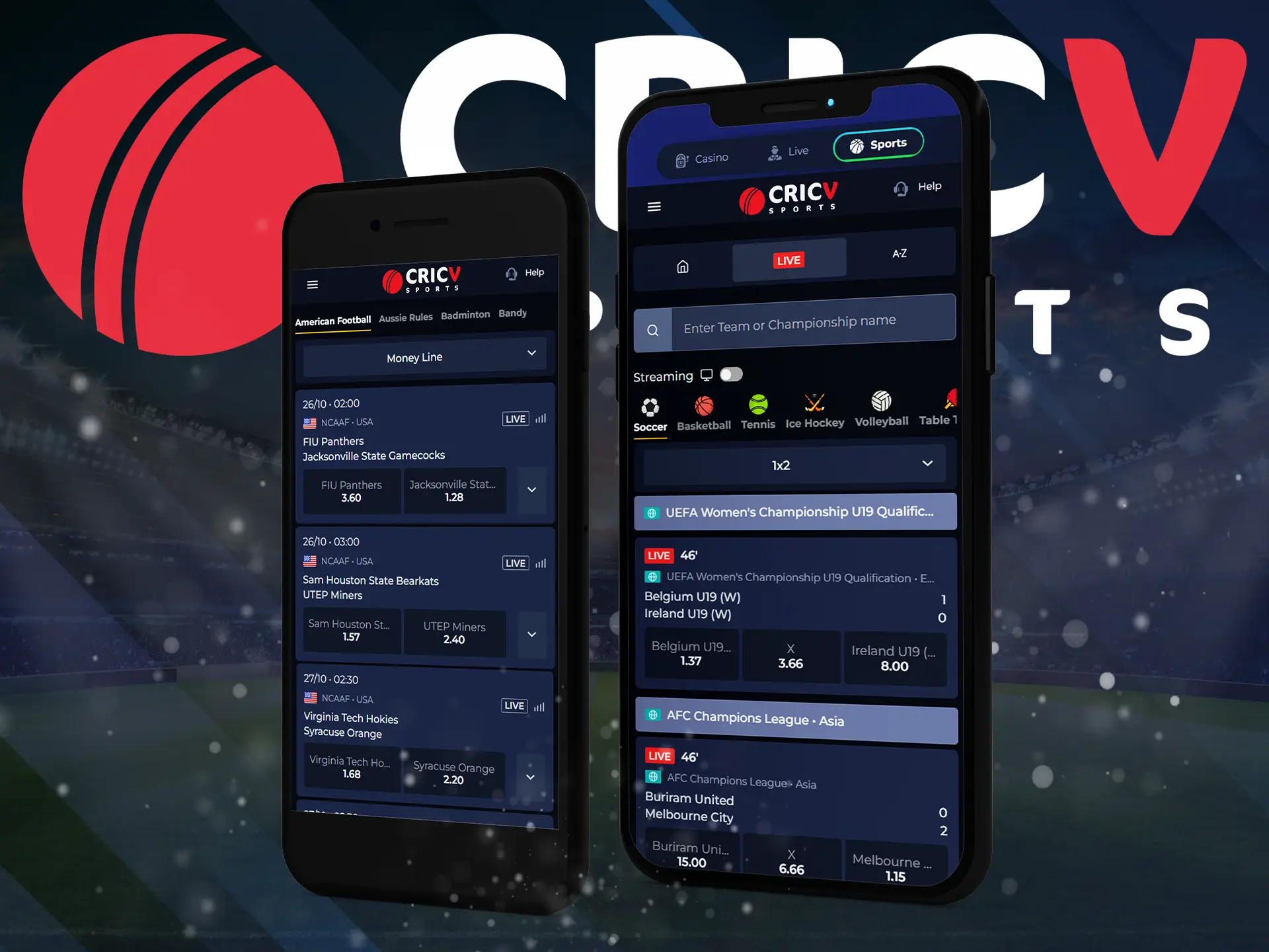 On the CricV app, users can place pre-match bets, live bets and virtual sports bets.