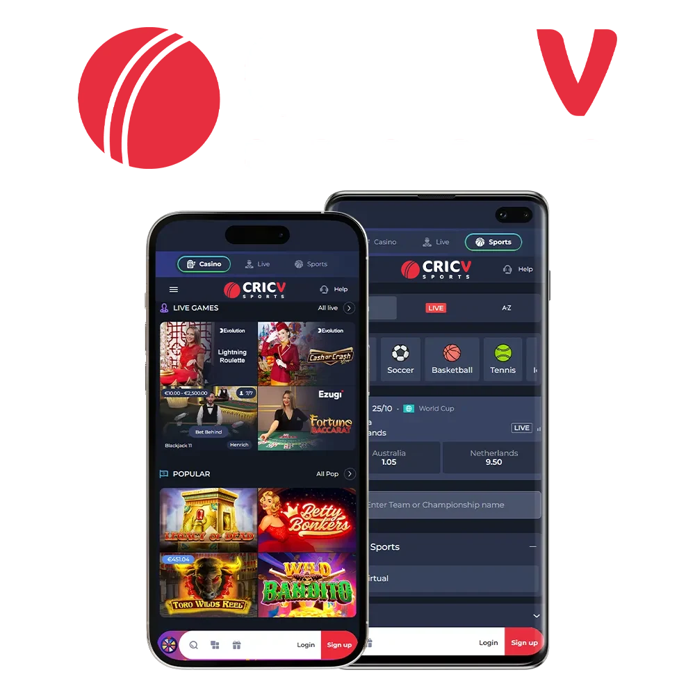 Download the free CricV app to your phone and place your bets.
