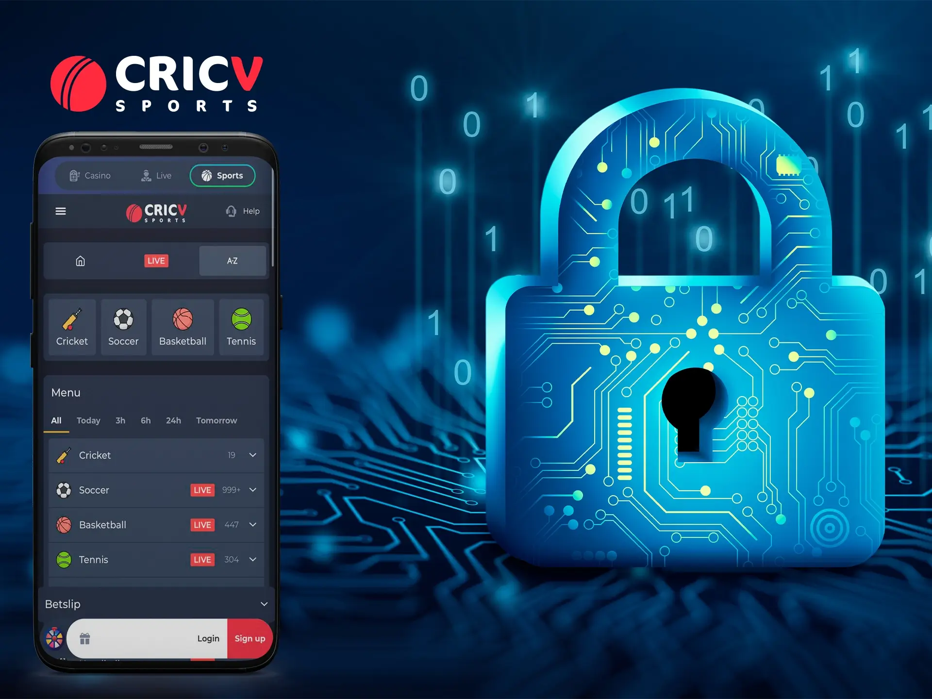 Don't worry about your data as Cricv is a trustworthy casino and has the latest security technology.