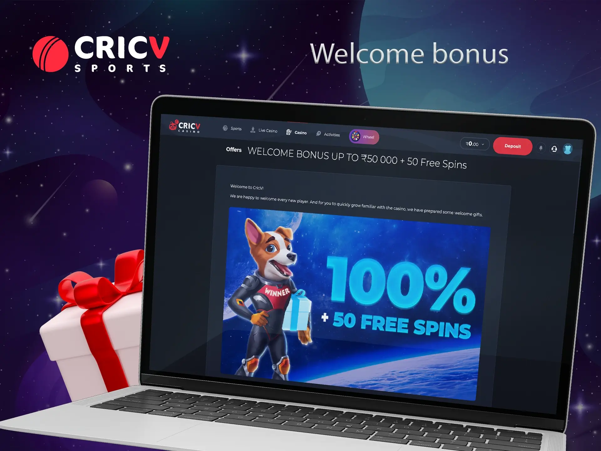 If it's your first time on Cricv, there's a superb starting bonus available to you right at the start of your journey.