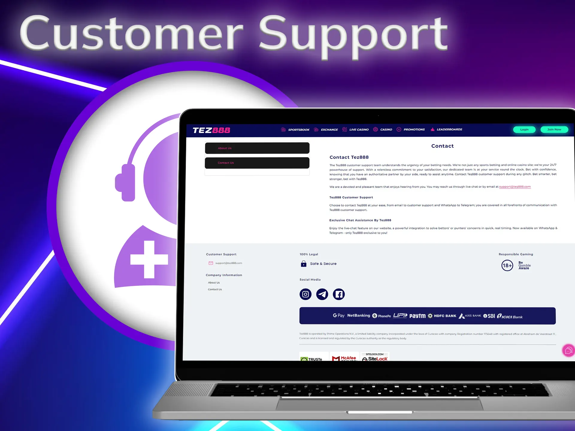 You can always contact tez888 customer support.