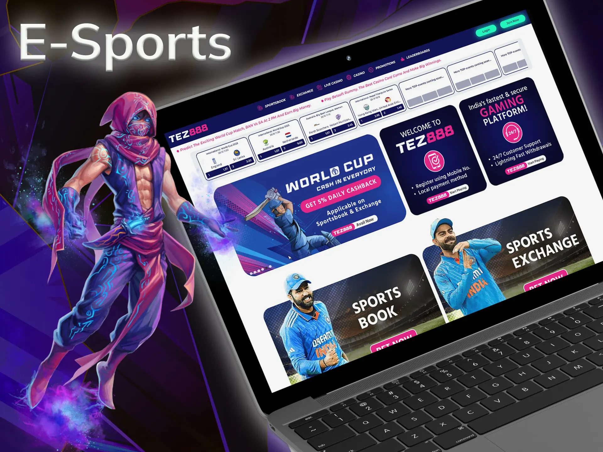 Place your bets on cyber sports with tez888.