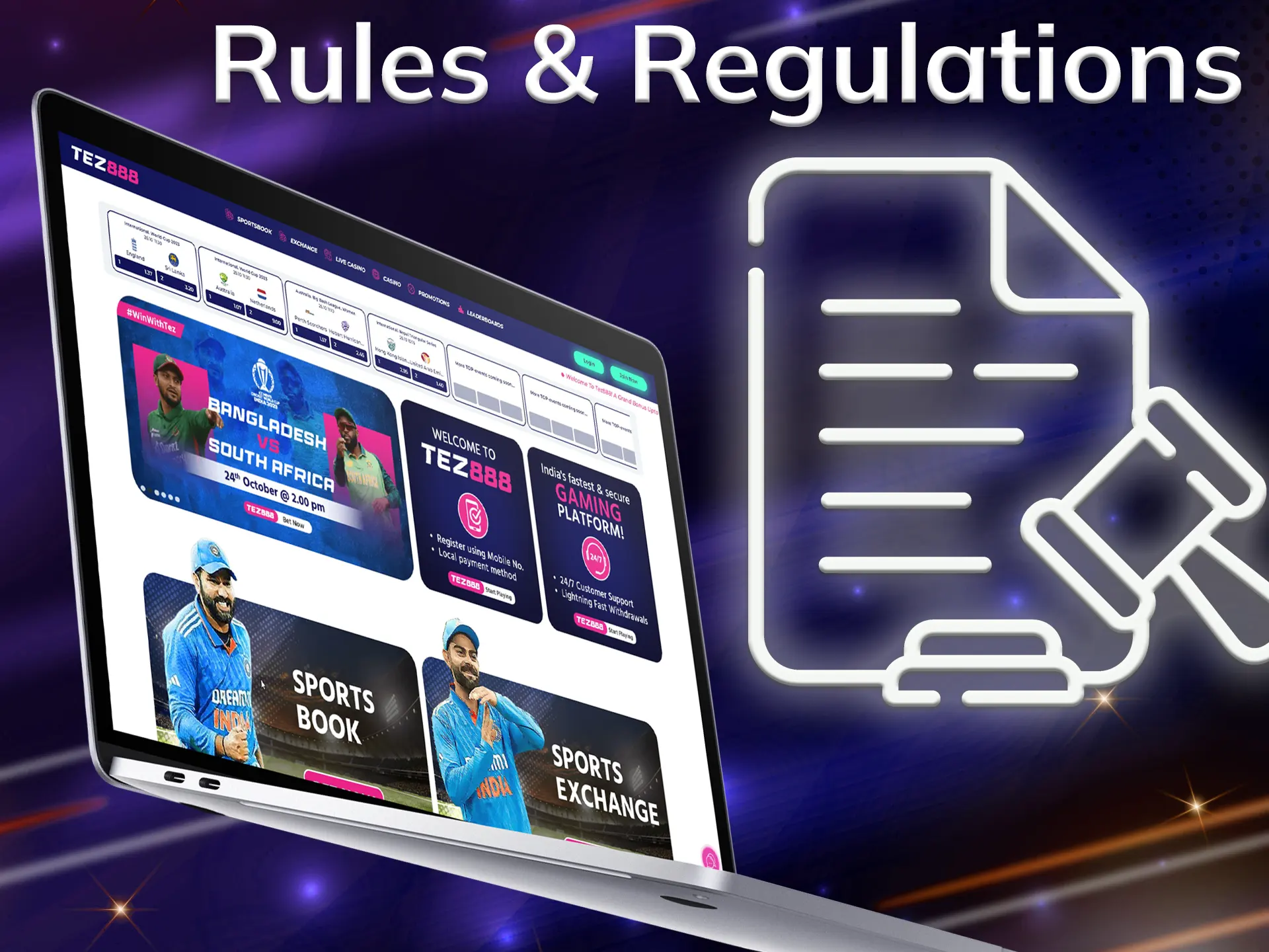 Familiarise yourself with the rules and regulations to be followed on tez888.