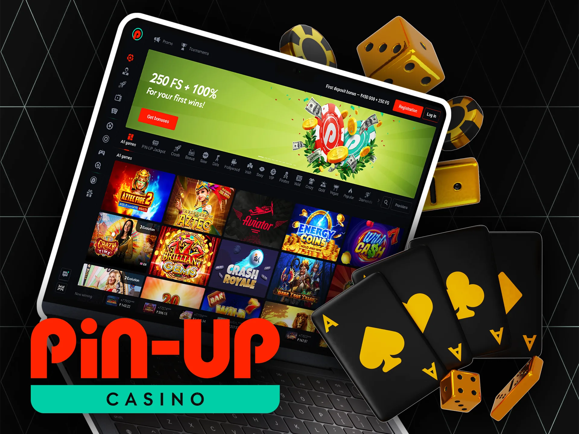 Pin-Up casino offers you lots of games like slots, table games, lotteries and others.