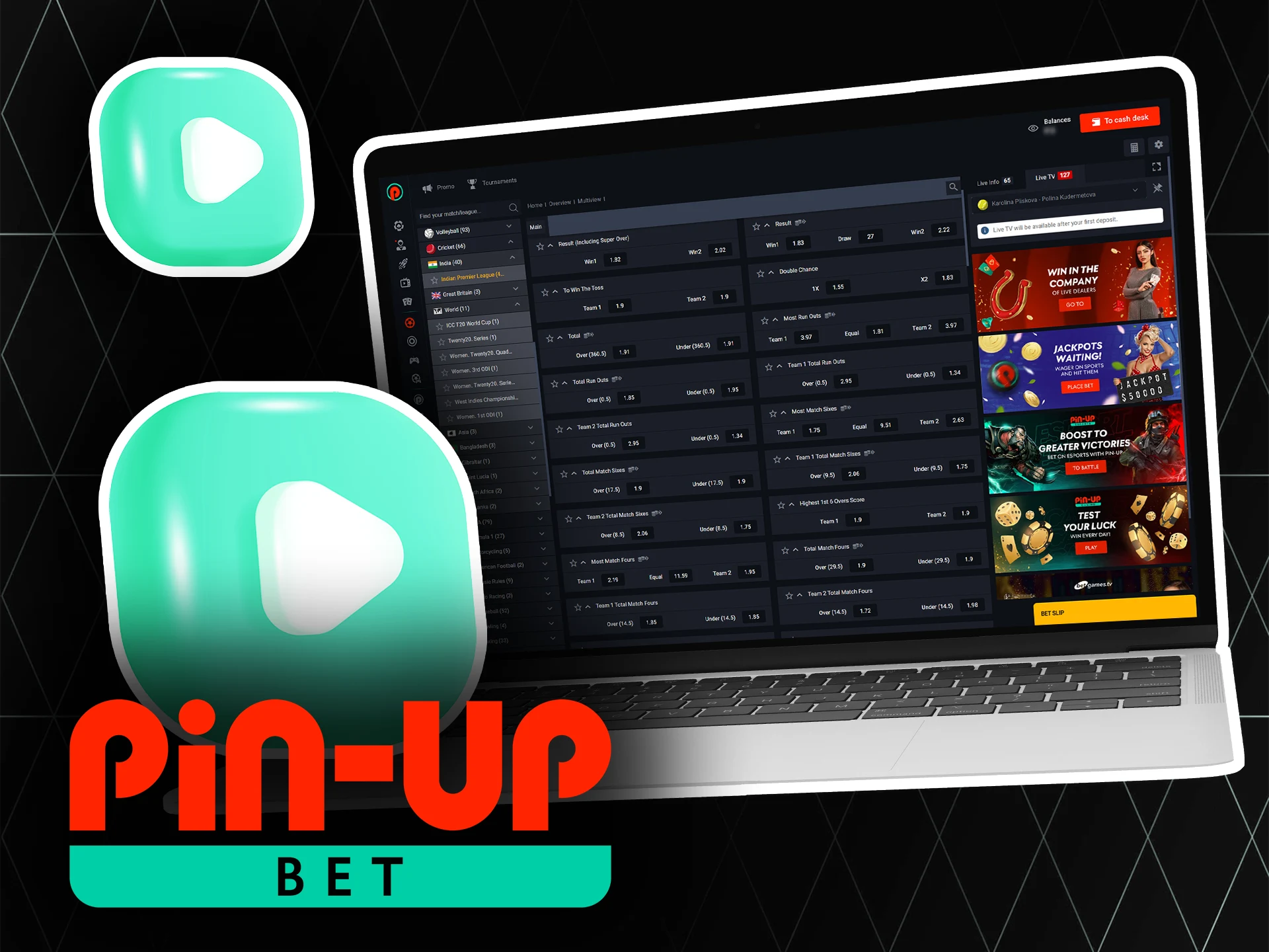 Live betting at Pin-Up allows you to place bets during the match.