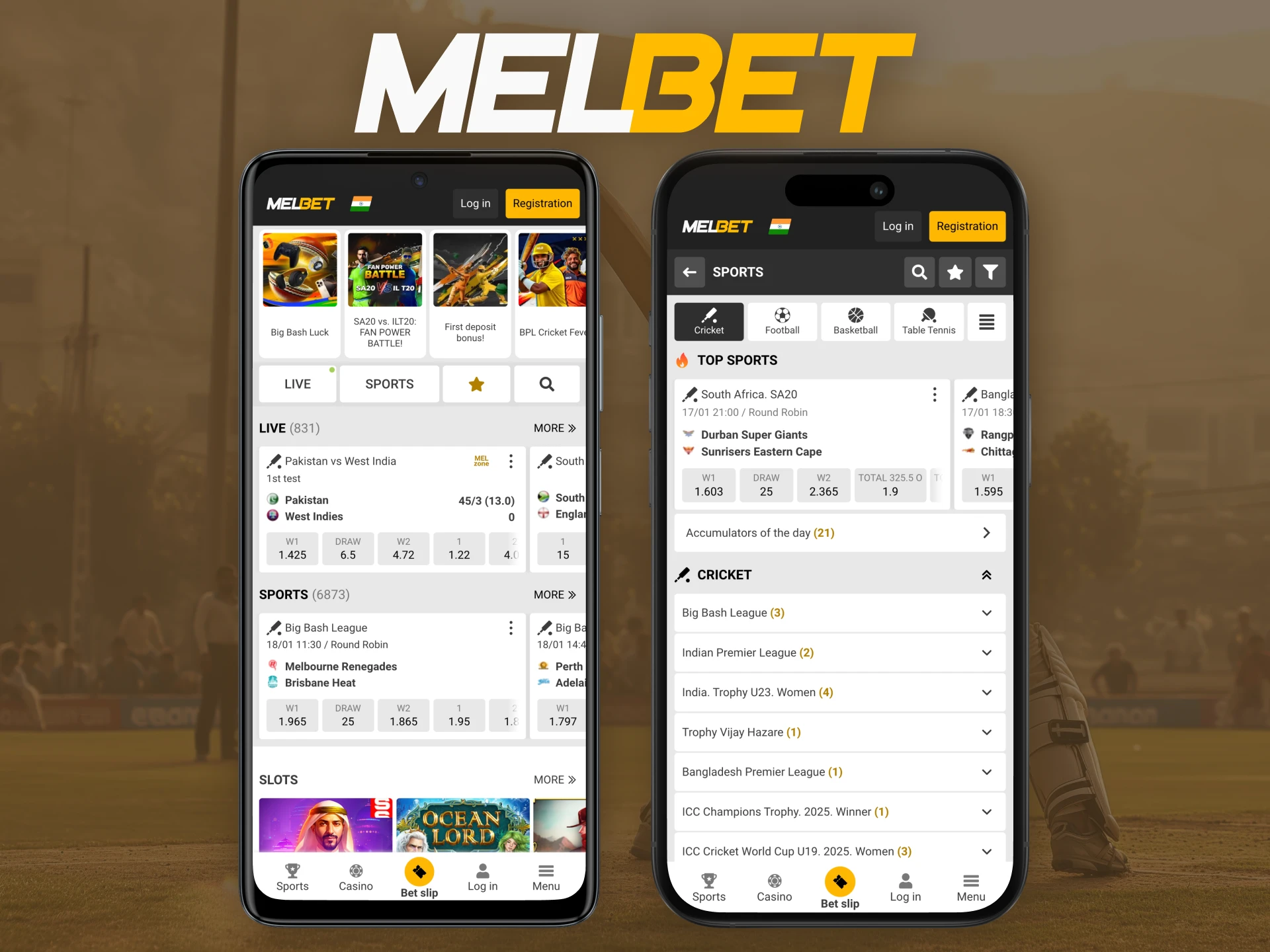 Melbet is a highly rated cricket betting app.