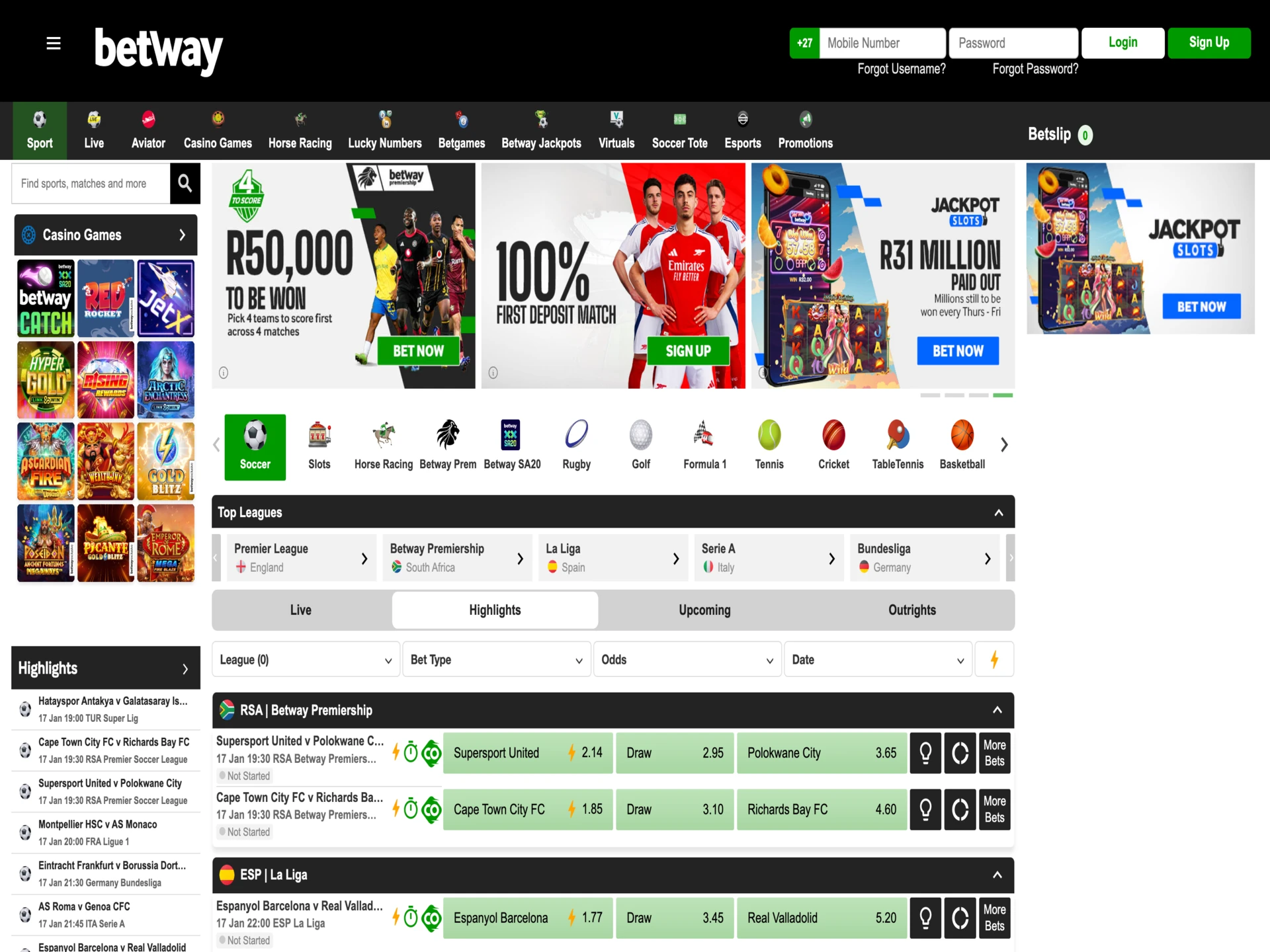 Bet on cricket with Betway betting platform.